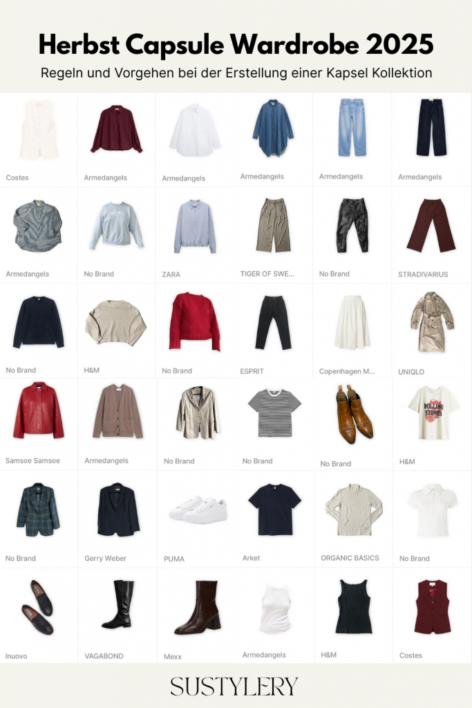 Capsule Wardrobe Auswahl für den Herbst 2025